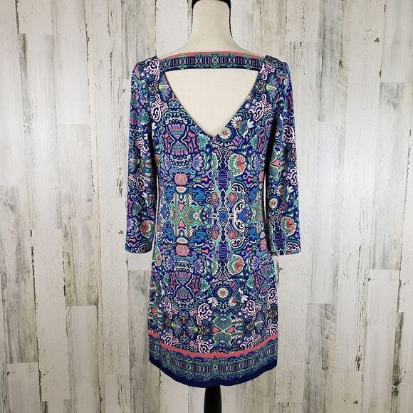 Shelli Segal Retro Floral Dress Sz S - Picture 6 of 11